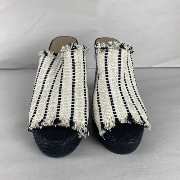 Women's Witchery Size 39 Multicolored Woven Fabric Cover Platform Wedge Shoes - Picture 6 of 16